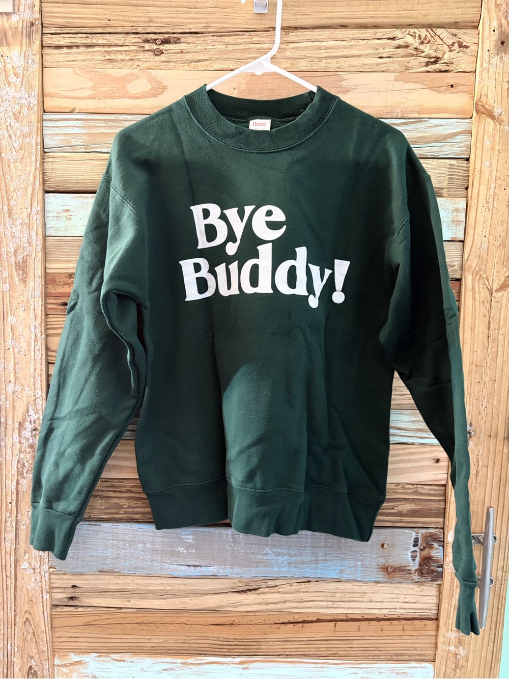 Charlie Southern Bye Buddy Elf Christmas Sweatshirt Green Small